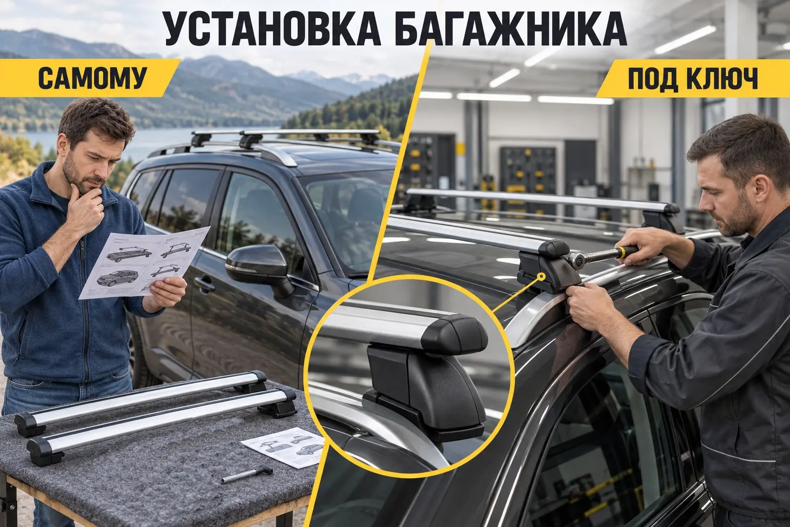 установка багажника
