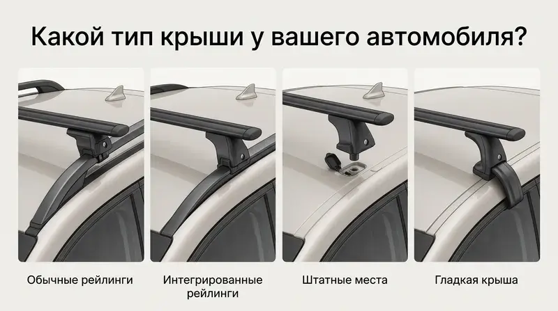 Типы крыши автомобиля для установки багажника: обычные и интегрированные рейлинги, штатные места и гладкая крыша