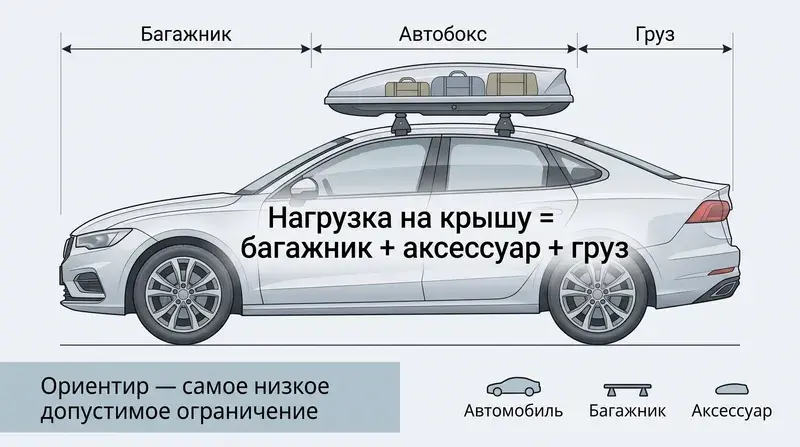 Как рассчитывается нагрузка на крышу автомобиля: багажник, автобокс и груз