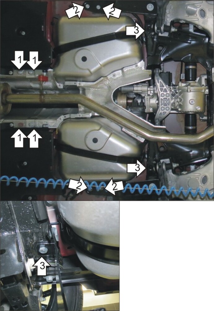 Усиленная защита топливного бака (3 мм, сталь) для Land Rover Discovery Sport 2015-2019 Усиленная защита топливного бака (3 мм, сталь) для Land Rover Discovery Sport 2015-2019