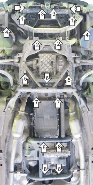Защита MOTODOR двигателя, КПП, радиатора, разд.коробки Land Rover Range Rover  2009-2013 Внедорожник