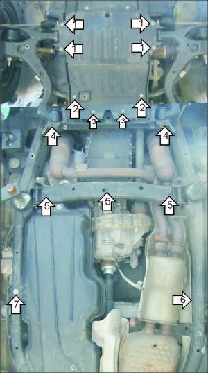 Защита MOTODOR двигателя, КПП Land Rover Range Rover Sport  2009-2012 Внедорожник