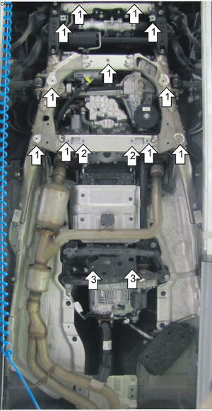 Защита MOTODOR двигателя, переднего дифференциала, КПП, разд.коробки Land Rover Range Rover Vogue  2013- Внедорожник