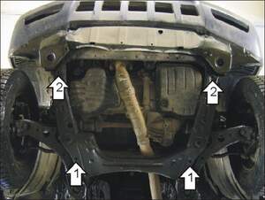 Усиленная защита картера двигателя, КПП (2 мм, сталь) для Toyota Highlander 2000-2007, Lexus RX 300, 330, 350 2003-2009