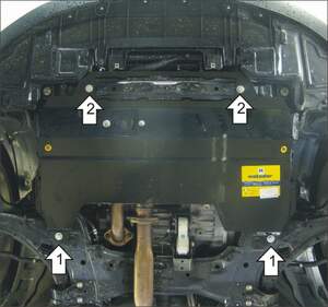Усиленная защита картера двигателя, КПП (3 мм, сталь) для Mazda CX-9 2007-2016