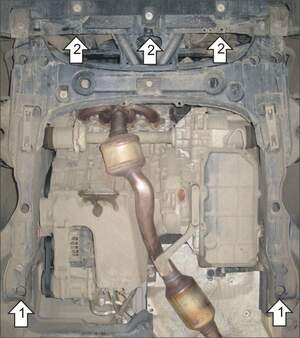 Усиленная защита картера двигателя, КПП (2 мм, сталь) для Mercedes B-class 2005-2011