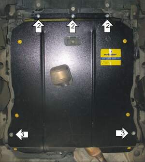 Усиленная защита картера двигателя, КПП (2 мм, сталь) для Mercedes B-class 2005-2011
