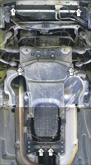 Усиленная защита картера двигателя, КПП (2 мм, сталь) для Mercedes C-class седан 2000-2007 Усиленная защита картера двигателя, КПП (2 мм, сталь) для Mercedes C-class седан 2000-2007