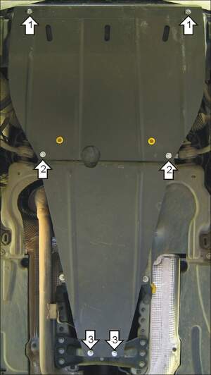 Усиленная защита картера двигателя, КПП (2 мм, сталь) для Mercedes C-class седан 2000-2007