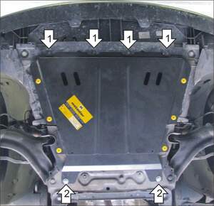 Усиленная защита картера двигателя, КПП (2 мм, сталь) для Renault Kangoo 2008-2017, Mercedes Citan 2013-2021