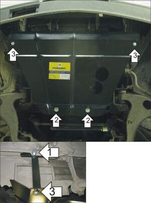 Усиленная защита картера двигателя (2 мм, сталь) для Mercedes E-class седан/универсал 1985-1995