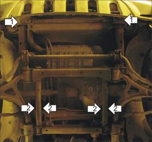 Защита MOTODOR двигателя, переднего дифференциала Mercedes-benz M-class  1998-2005 Внедорожник