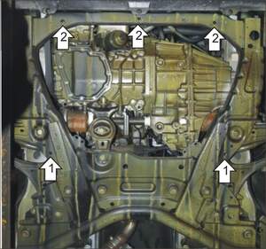 Усиленная защита картера двигателя, КПП (2 мм, сталь) для Mercedes Vito 2014- Усиленная защита картера двигателя, КПП (2 мм, сталь) для Mercedes Vito 2014-