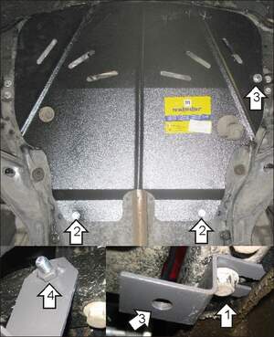 Защита MOTODOR двигателя, КПП Mini Cooper 2007-2014 кабрио Защита MOTODOR двигателя, КПП Mini Cooper 2007-2014 кабрио