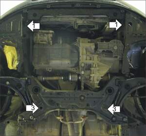 Защита MOTODOR двигателя, КПП Mitsubishi Colt  2004-2008 Хэтчбек