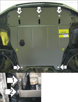 Защита MOTODOR двигателя, КПП Mitsubishi Colt  2004-2008 Хэтчбек
