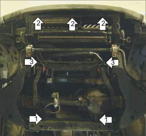 Защита MOTODOR двигателя, радиатора, переднего дифференциала Mitsubishi L 200  2006-2015 Пикап