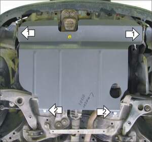 Усиленная защита картера двигателя, КПП (2 мм, сталь) для Mitsubishi Lancer VI универсал 1992-1996 Усиленная защита картера двигателя, КПП (2 мм, сталь) для Mitsubishi Lancer VI универсал 1992-1996