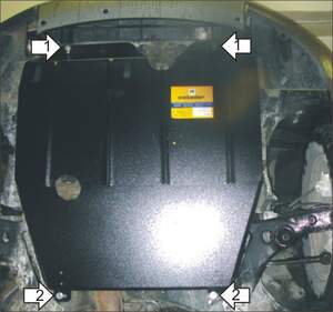 Усиленная защита картера двигателя, КПП (2 мм, сталь) для Mitsubishi Outlander I 2003-2006 Усиленная защита картера двигателя, КПП (2 мм, сталь) для Mitsubishi Outlander I 2003-2006