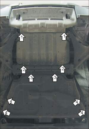 Усиленная защита картера двигателя, КПП (3 мм, сталь) для Mitsubishi Pajero IV 2006-2012, 2012-2020