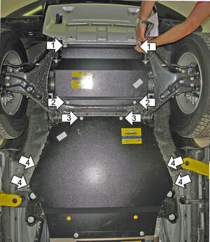 Усиленная защита картера двигателя, КПП (3 мм, сталь) для Mitsubishi Pajero IV 2006-2012, 2012-2020