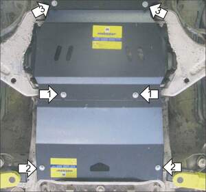 Усиленная защита картера двигателя, КПП (3 мм, сталь) для Mitsubishi Pajero Sport II 2008-2011