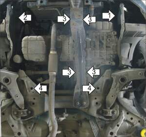 Защита MOTODOR двигателя, КПП Mitsubishi Space Star  1998-2004 Вэн