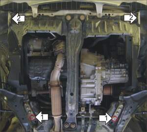Усиленная защита картера двигателя, КПП (2 мм, сталь) для Nissan Serena 1999-2005, Nissan Almera Tino 2000-2006
