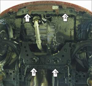 Усиленная защита картера двигателя, КПП (2 мм, сталь) для Nissan Note 2006-2014, Nissan Micra 2003-2010