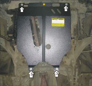 Усиленная защита картера двигателя, КПП (2 мм, сталь) для Nissan Note 2006-2014, Nissan Micra 2003-2010
