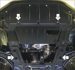 Усиленная защита картера двигателя, КПП (2 мм, сталь) для Nissan Qashqai +2 2008-2014, Nissan Qashqai 2007-2014