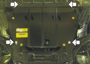 Усиленная защита картера двигателя, КПП (2 мм, сталь) для Nissan Qashqai +2 2008-2014, Nissan Qashqai 2007-2014