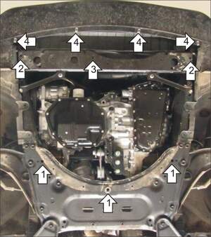 Усиленная защита картера двигателя, КПП (2 мм, сталь) для Nissan Qashqai 2014-2015