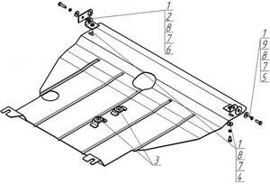 Защита MOTODOR двигателя, КПП Nissan R Nessa 1997-2001 Вэн