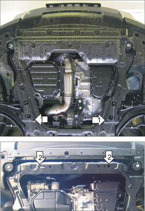 Защита MOTODOR двигателя, КПП Nissan X-Trail Т31 2007-2015 Внедорожник