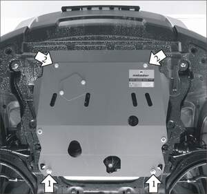 Усиленная защита картера двигателя, КПП (2 мм, сталь) для Nissan X-Trail 2007-2015