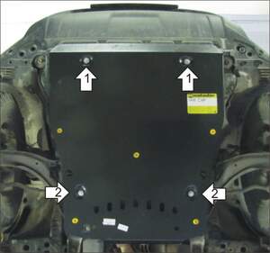 Усиленная защита картера двигателя, КПП (3 мм, сталь) для Nissan X-Trail 2007-2015
