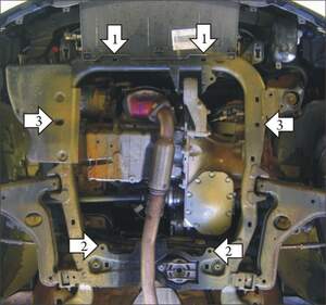 Защита MOTODOR двигателя, КПП Opel Zafira  2005-2011 Вэн