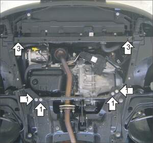 Защита MOTODOR двигателя, КПП Peugeot 207  2006-2012 Хэтчбек