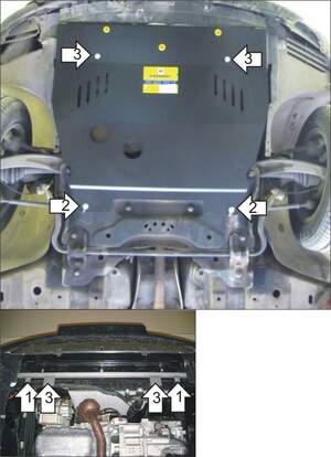 Защита MOTODOR двигателя, КПП Peugeot 307 2000-2005 Хэтчбек Защита MOTODOR двигателя, КПП Peugeot 307 2000-2005 Хэтчбек