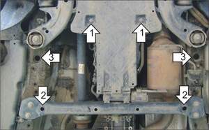 Усиленная защита КПП (3 мм, сталь) для Volkswagen Touareg 2002-2018, Porsche Cayenne 2002-2007
