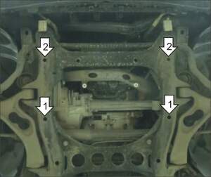Защита MOTODOR двигателя, переднего дифференциала Porsche Cayenne  2002-2007 Внедорожник