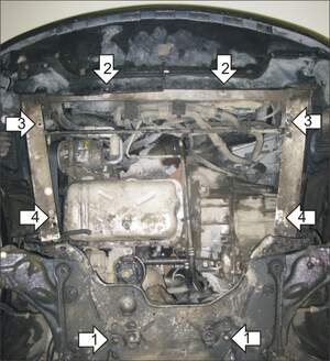 Защита MOTODOR двигателя, КПП Renault Espace  2002-2012 Вэн