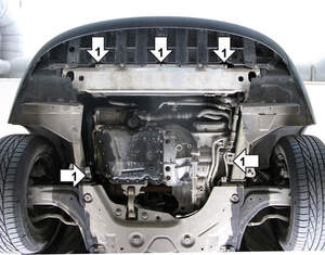 Защита MOTODOR двигателя, КПП Renault Laguna III 2007-2018  универсал, хэтчбек
