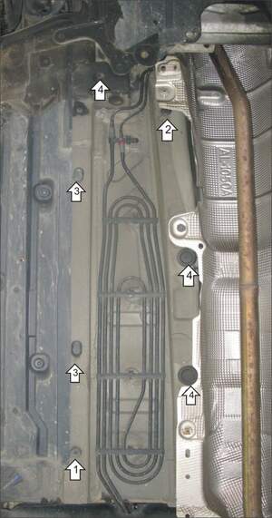 Усиленная защита топливных трубок (2 мм, сталь) для Renault Laguna III хетчбек/универсал 2007-2015 Усиленная защита топливных трубок (2 мм, сталь) для Renault Laguna III хетчбек/универсал 2007-2015