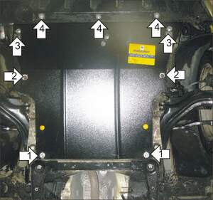 Защита MOTODOR двигателя, КПП Renault Megane II  2002-2009 универсал, Седан, кабрио, Хэтчбек