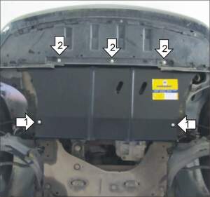 Защита MOTODOR двигателя, КПП Renault Megane II  2002-2009 универсал, Седан, кабрио, Хэтчбек