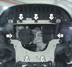 Защита MOTODOR двигателя, КПП Renault Megane III  2008-2018 седан, хэтчбек, универсал, купе