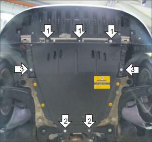 Защита MOTODOR двигателя, КПП Renault Megane III 2008-2018 седан, хэтчбек, универсал, купе Защита MOTODOR двигателя, КПП Renault Megane III 2008-2018 седан, хэтчбек, универсал, купе