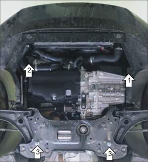 Защита MOTODOR двигателя, КПП Skoda Yeti  2009- Внедорожник